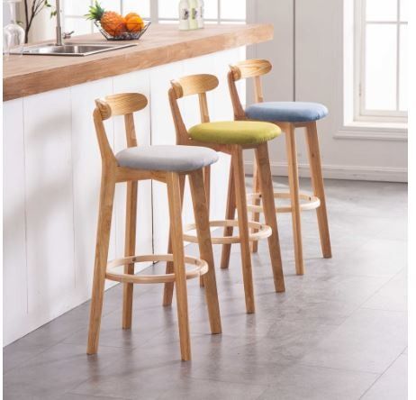 High Stool Solid Wood Chair
