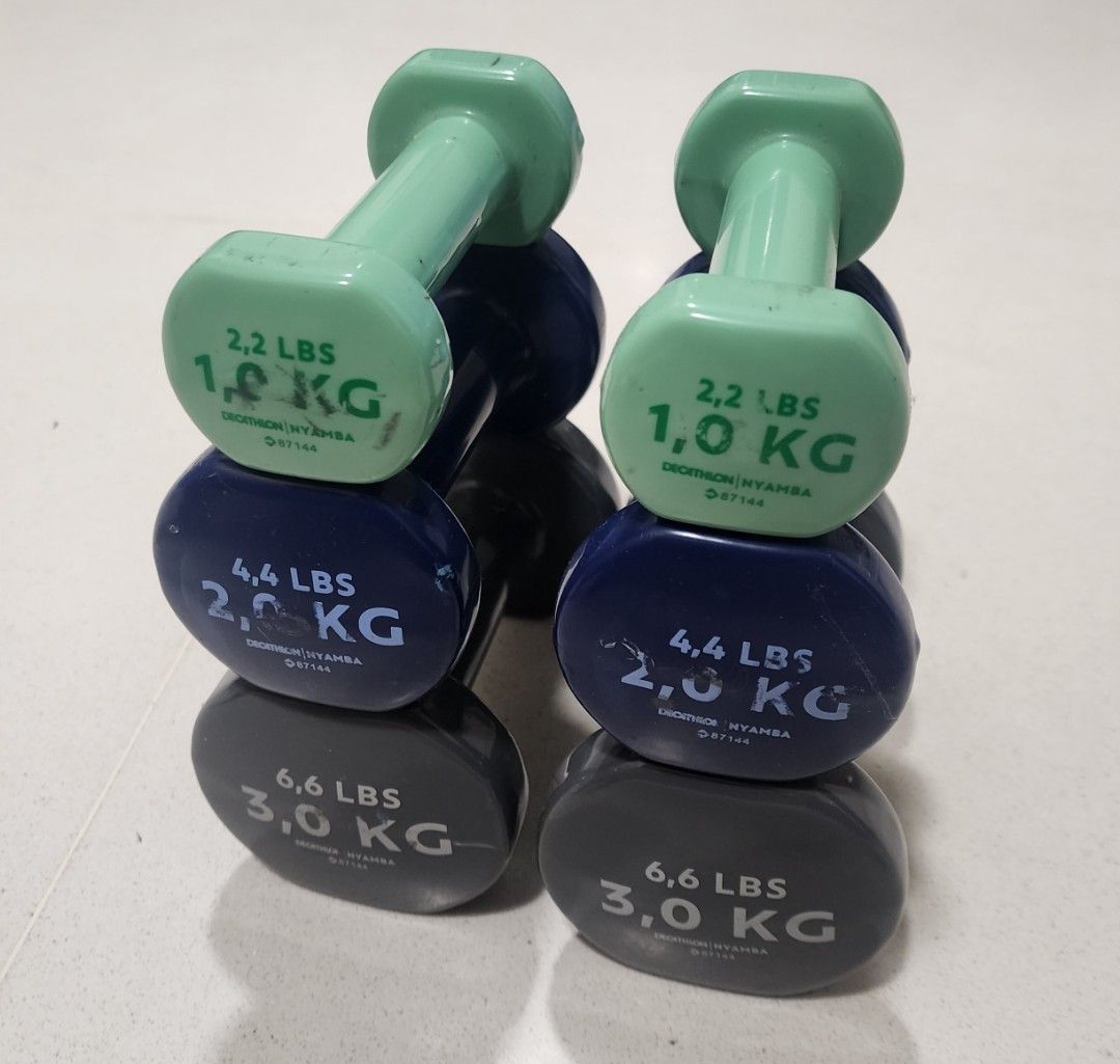Moving out Sale Decathlon dumbbells sets of 1 2 3kg. 50