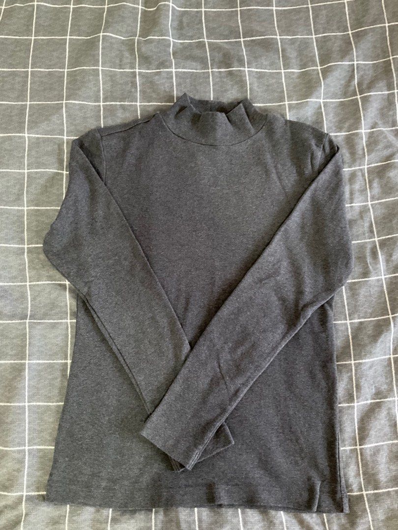 MUJI Grey Turtleneck, Women's Fashion, Tops, Other Tops on Carousell
