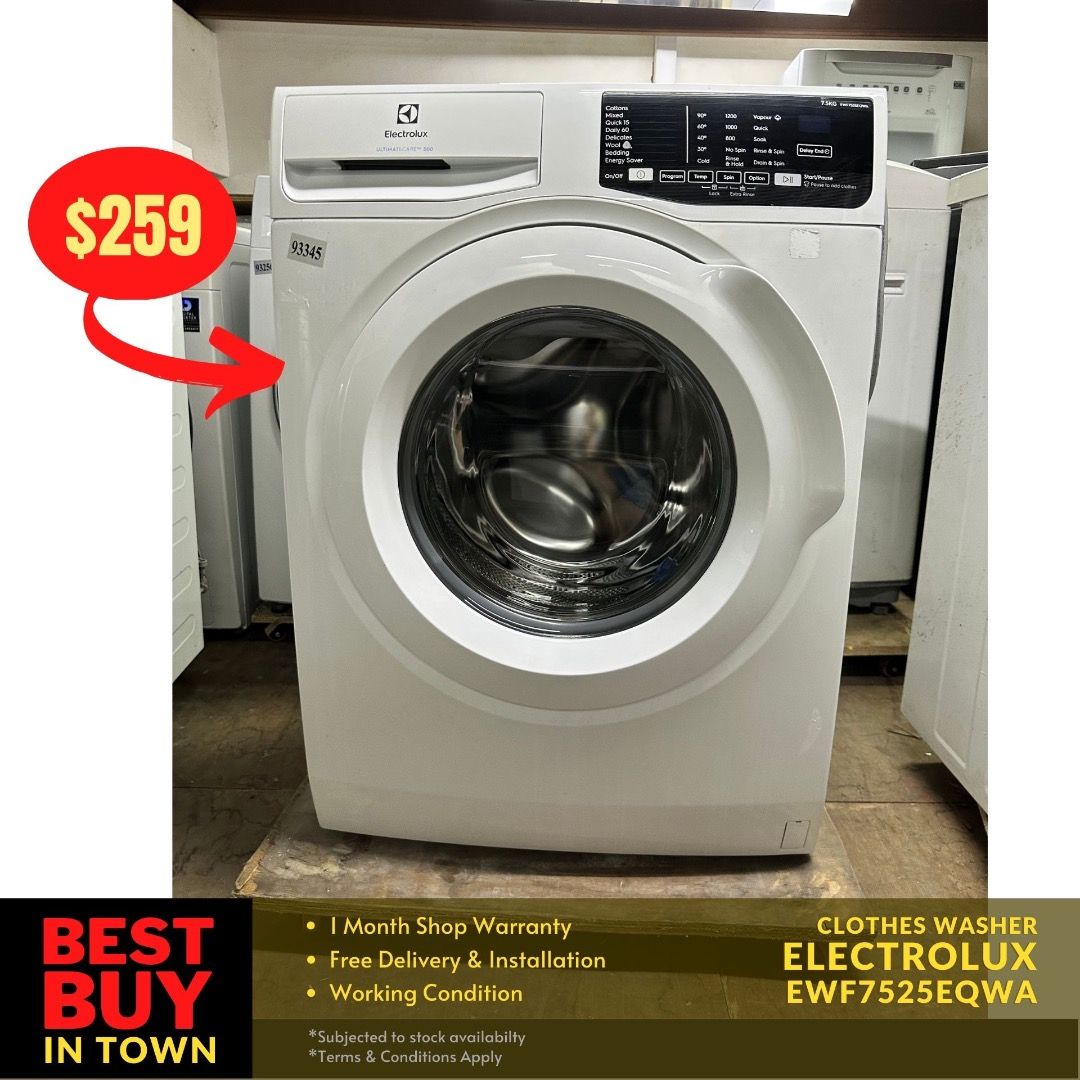 MUST BUY! ELECTROLUX 7.5KG FrontLoader Washing Machine EWF7525EQWA