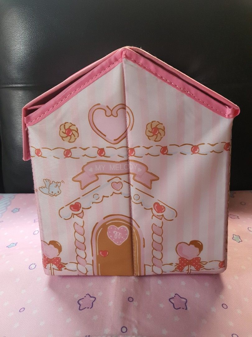 My Melody Water Repellant Storage Box (Category: Storage Boxes & Baskets) located in Quezon City. Submitted by littlecerberuslts (Listing ID 1229112170, Image 2). Description: My Melody inspired house-shaped foldable storage box. Water repellant. Measurement: H23×W25×D20cm 1 avail Last price posted. Payment via gcash Delivery fee care of buyer..