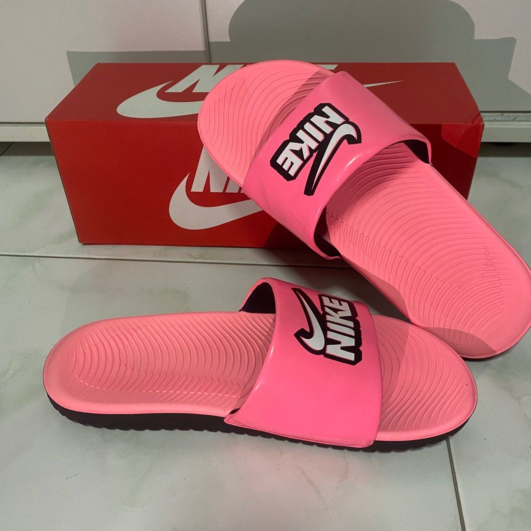 Red nike slides womens online
