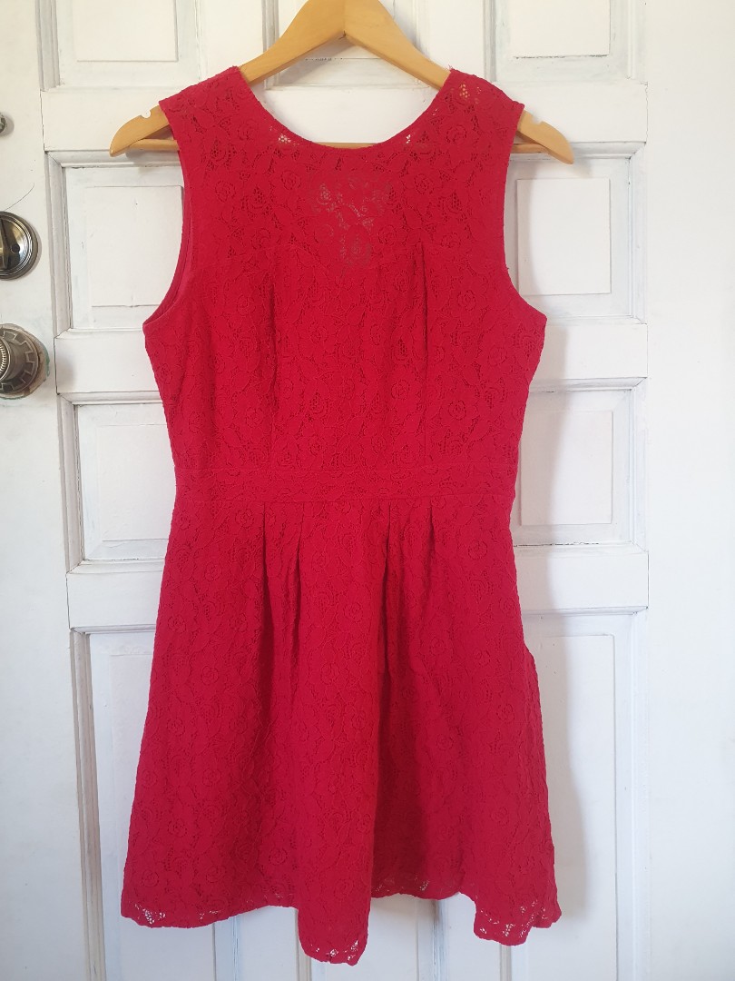 Oasis red lace dress on Carousell