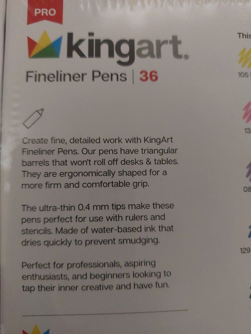 Original Kingart Fineliner Pens 36 on Carousell