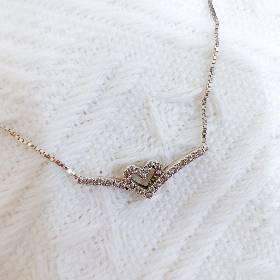 Pandora Sparkling Wishbone Heart Collier Necklace Women s Fashion