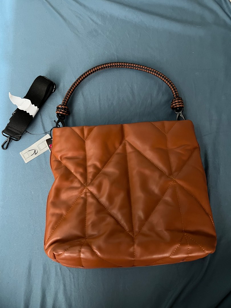 Parfois Brown Leather Shoulder Bag with body strap on Carousell
