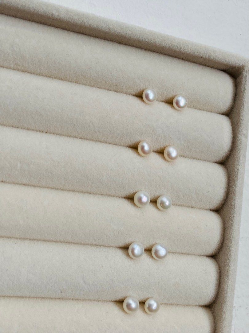 Clearance Mini Cute Pearl Studs Genuine Freshwater Pearl Earrings