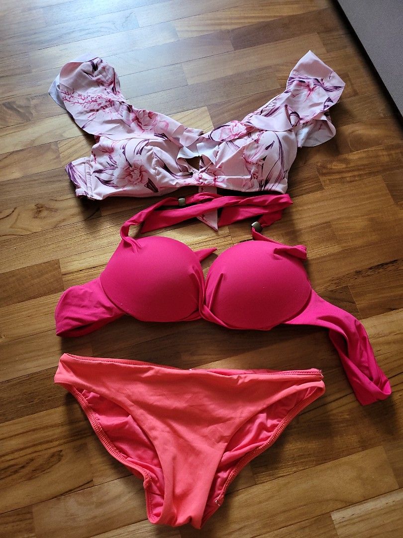 Pink red bikini padded swimsuit set sale