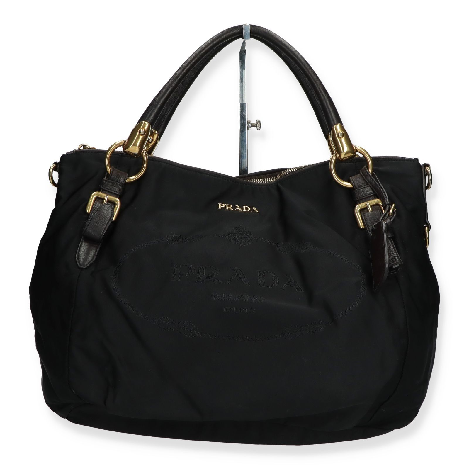 PRADA BR4303 JACQUARD NYLON WAY HANDBAG 237011693 EK, Luxury
