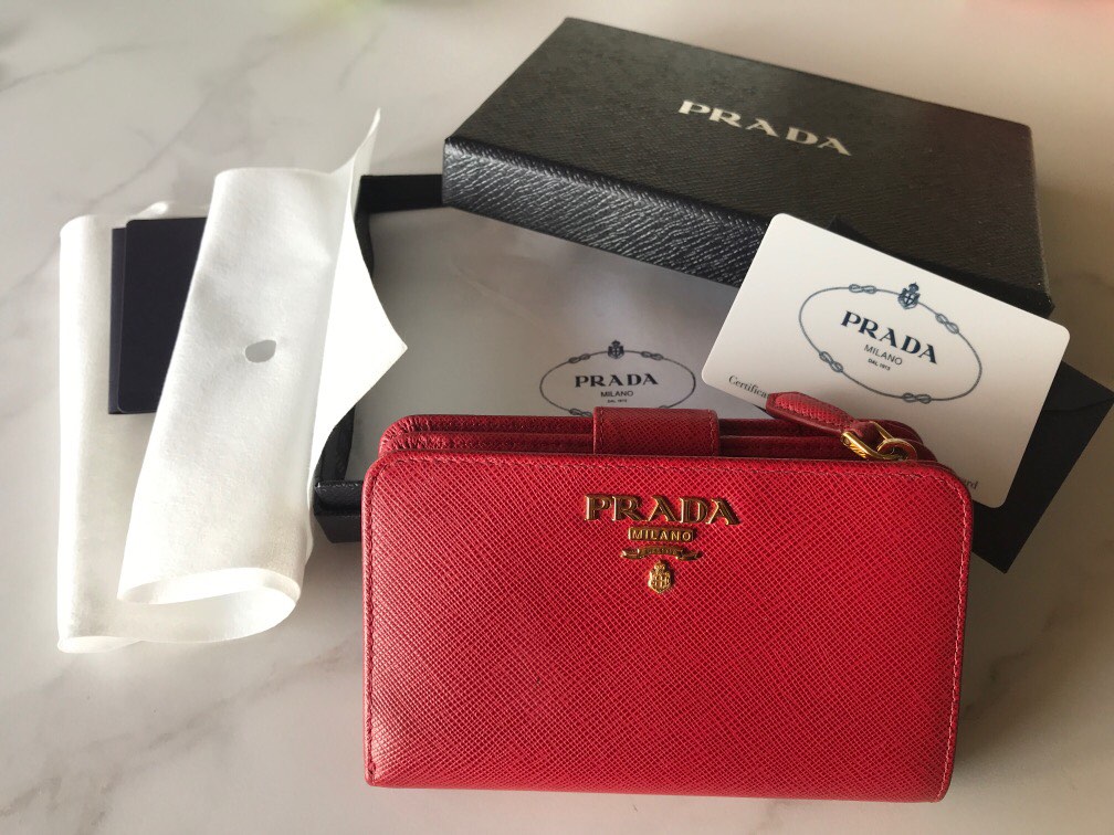 Prada red on sale wallet