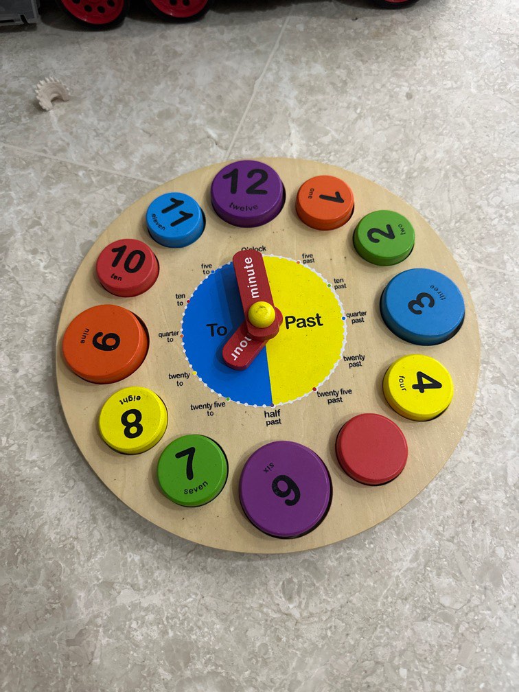 Preloved education clock, Hobbies & Toys, Toys & Games on Carousell