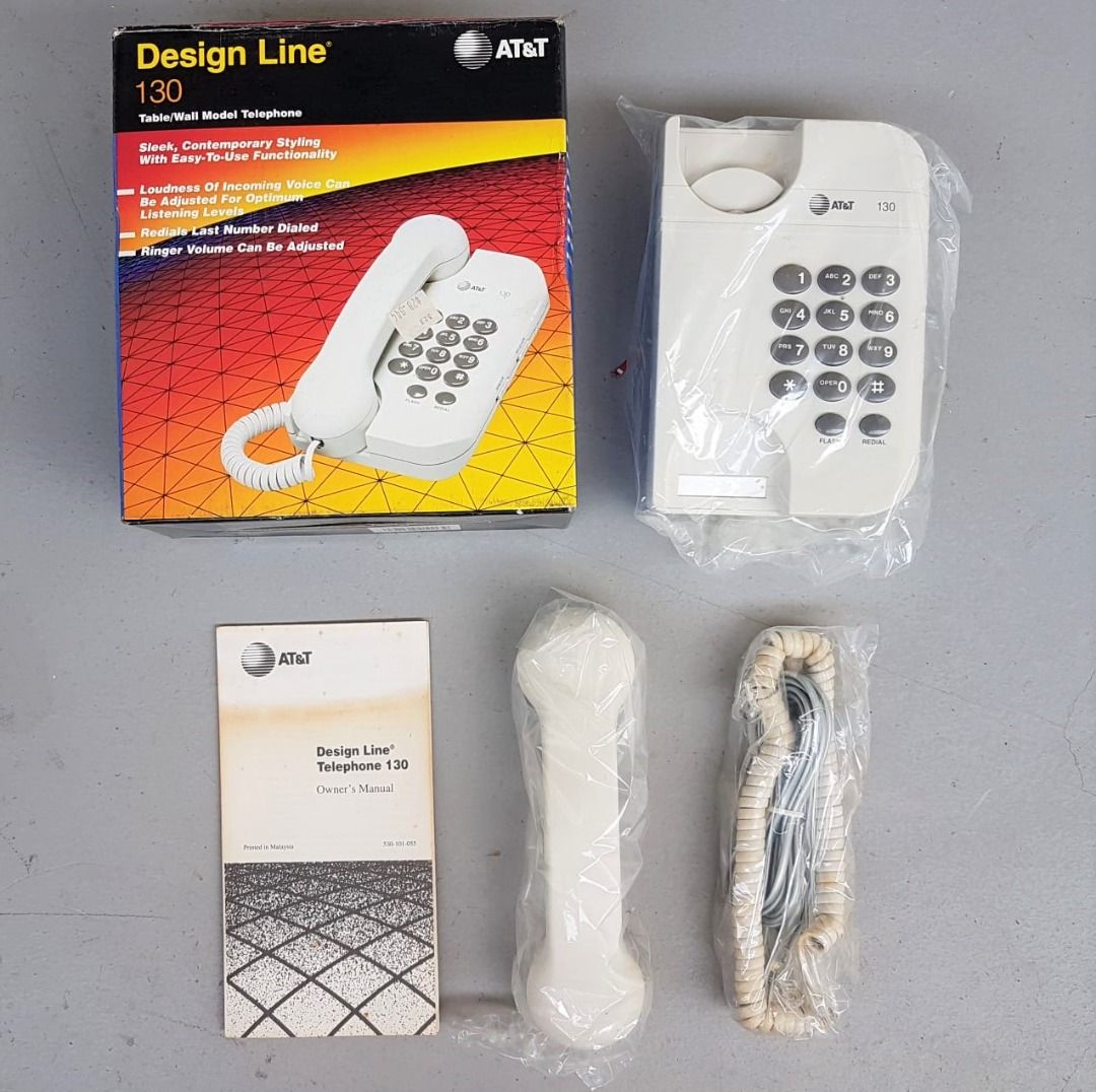 Premium Telephone Set, AT&T Design Line Telephone 130, USA, Complete ...