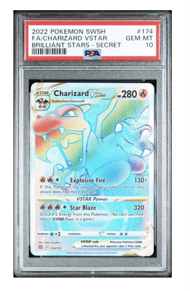 pokemon card charizard vstar rainbow rare Brilliant Stars 174/172 CGC 9 Captured in a crystal 2022 Pokemon Brilliant Stars Charizard