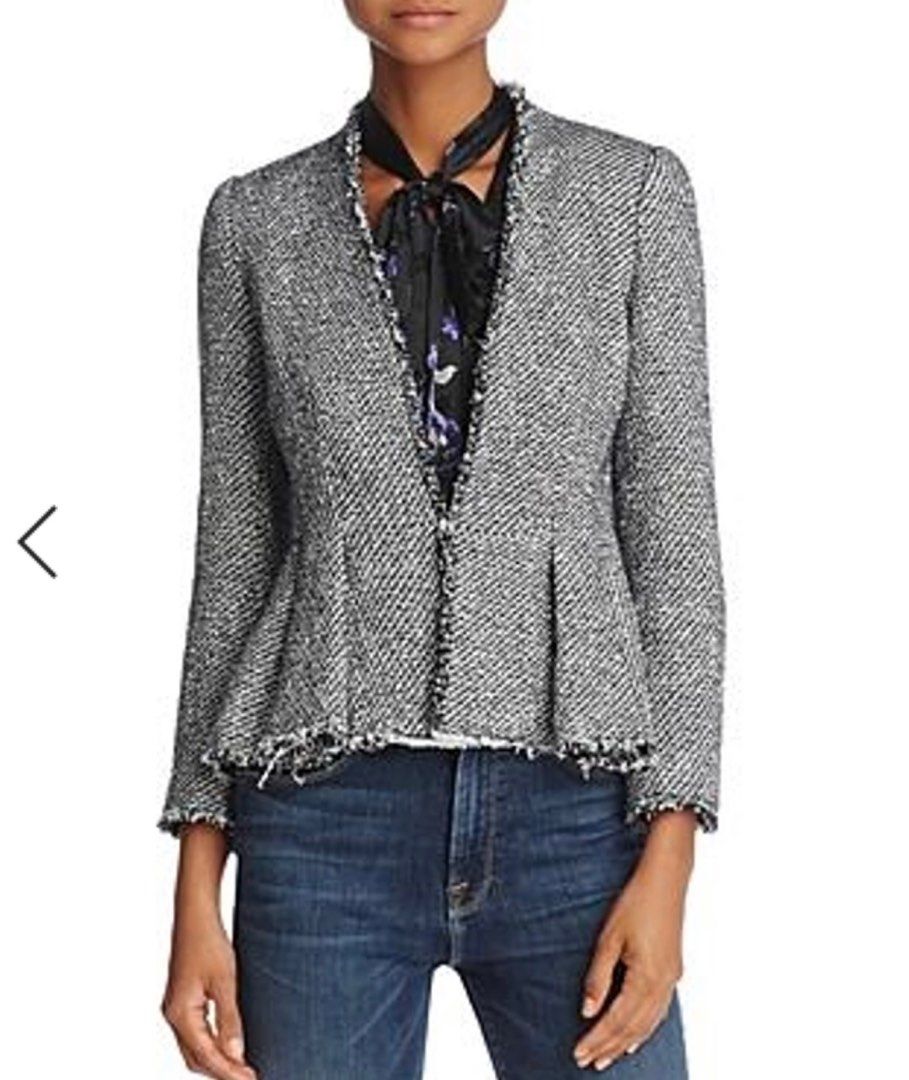 Rebecca Taylor Tweed Peplum Blazer Women s Fashion Coats