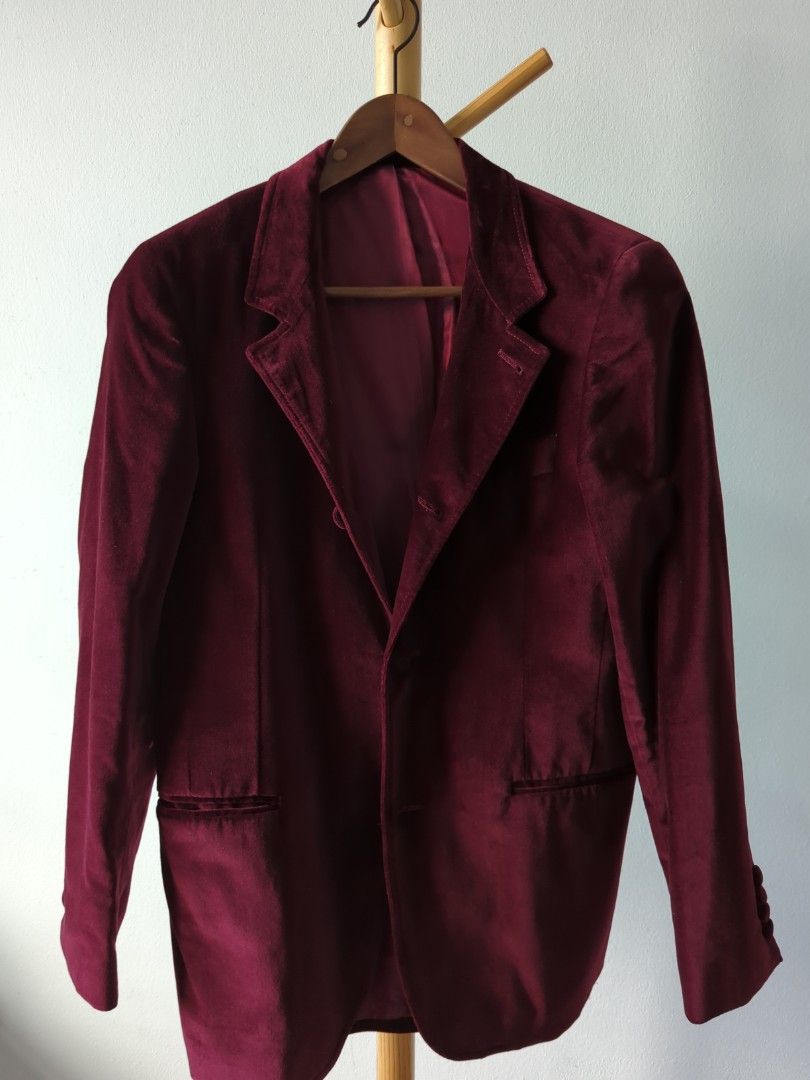 Red blazer clearance jacket men