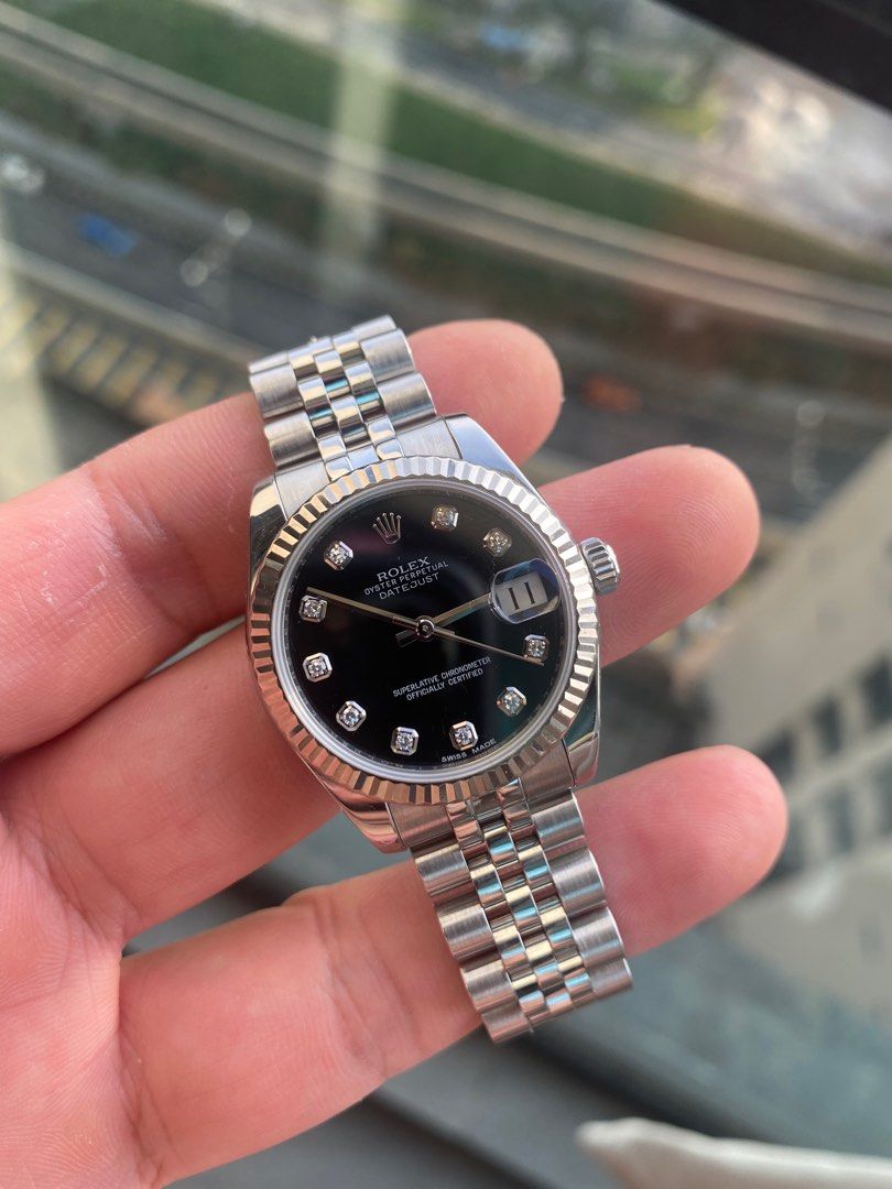 Rolex Datejust 31mm Black Diamond Luxury Watches on Carousell