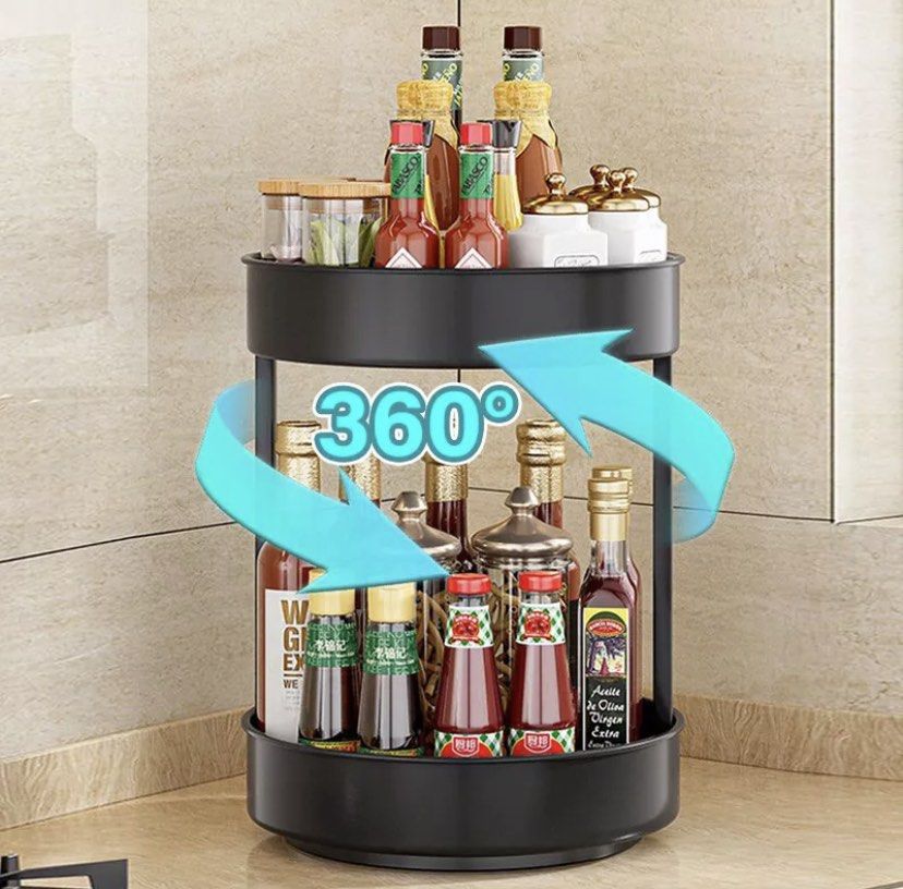 Rotating Spice Rack Kitchen Spice Rack Sink Organiser Shelf Microwave ...