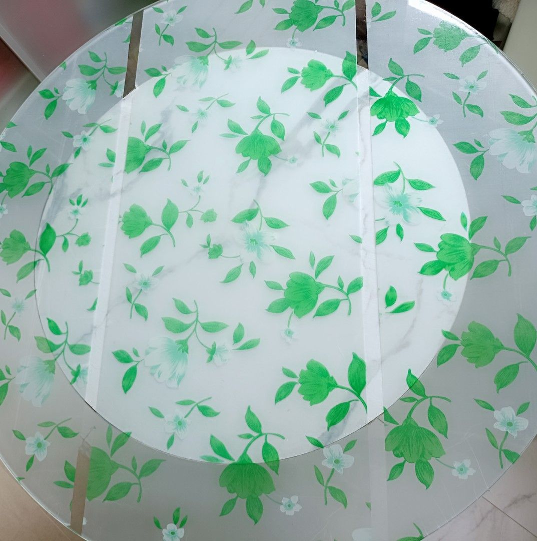 S Glass Top Extender Round Table Desk Kitchen Study Coffee, Furniture