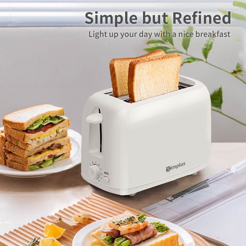 Simplus Mini 2 Slice Bread Toaster Pop-up Easy Operation Food Grade ...