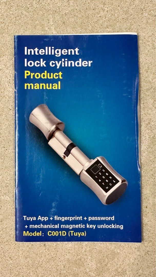 Smart Cylinder Lock With Tuya APP Keyless Electronic Fingerprint Door