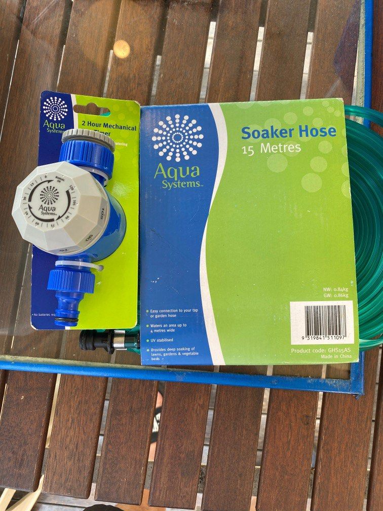 Soaker Hose & Mechanical Tap Timer, Furniture & Home Living, Gardening