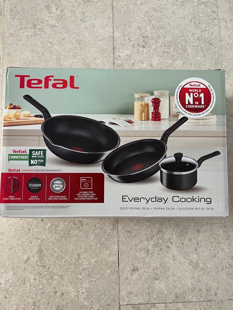 Tefal Cook & Clean 4pcs Cookware Set (Small Cooking Pot + Wok Pan