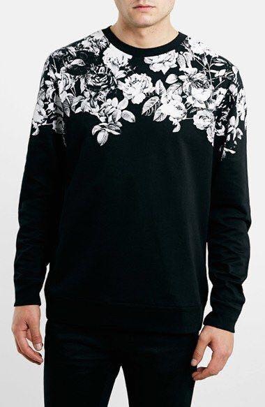 Mens floral 2025 sweatshirt