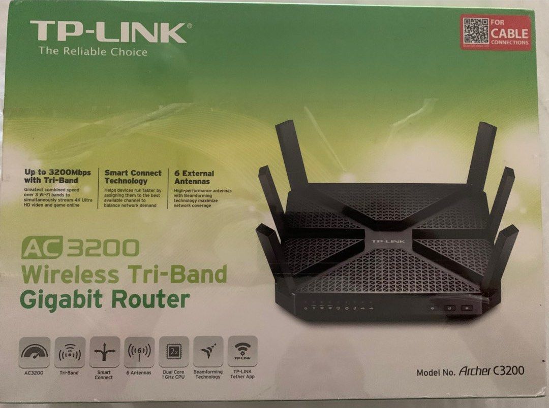 Tp-Link Archer C3200 Wireless AC3200 Tri-Band Gigabit Router, Computers ...