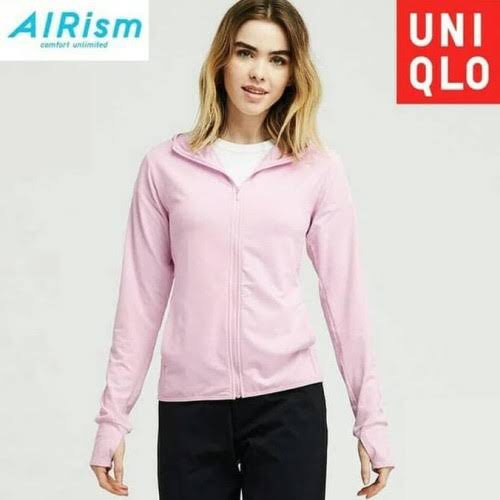 Uniqlo Jaket AIRIsm Uv Protection Soft Pink Fesyen Wanita