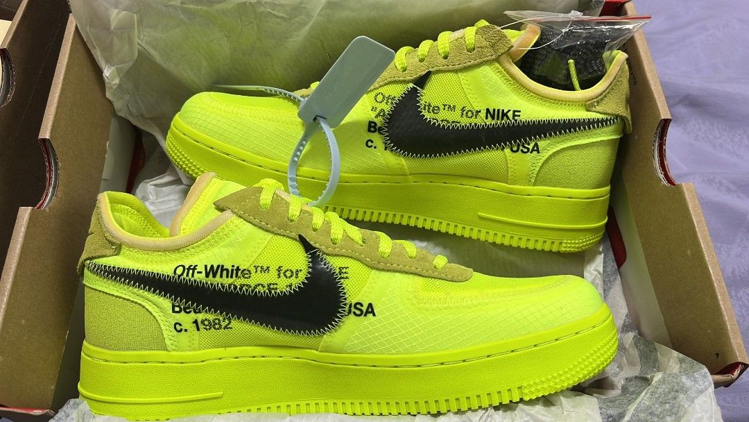 [US8] Nike Offwhite AF1 Volt The Ten