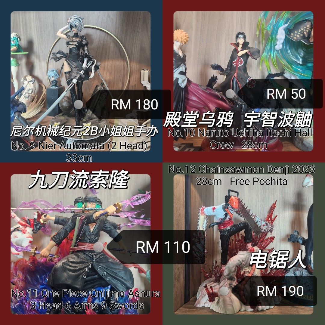 (USED) Anime Figures for Sale Chainsawman Makima Zoro One Piece Albedo