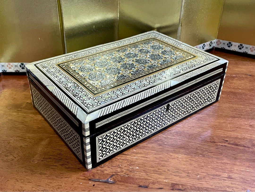 Egyptian inlaid wooden boxes store