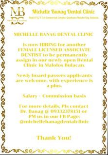 Wanted Licensed Female Associate Dentist