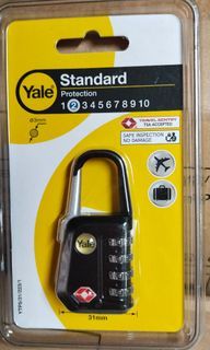 Yale TSA approved combination padlock #YTP5/31/223/1  resettable