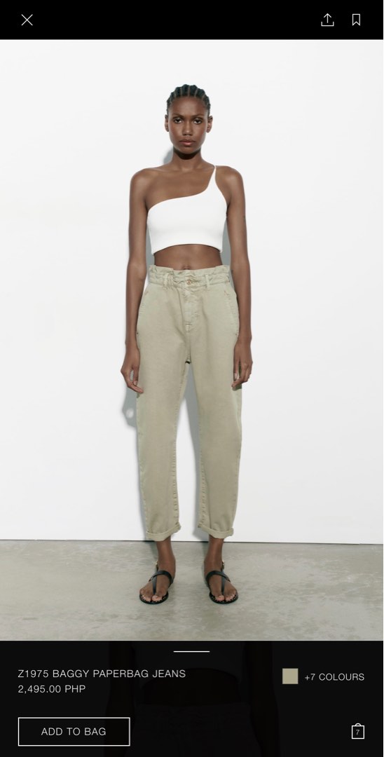 ZARA Baggy Paperbag Jeans Women s Fashion Bottoms Jeans on