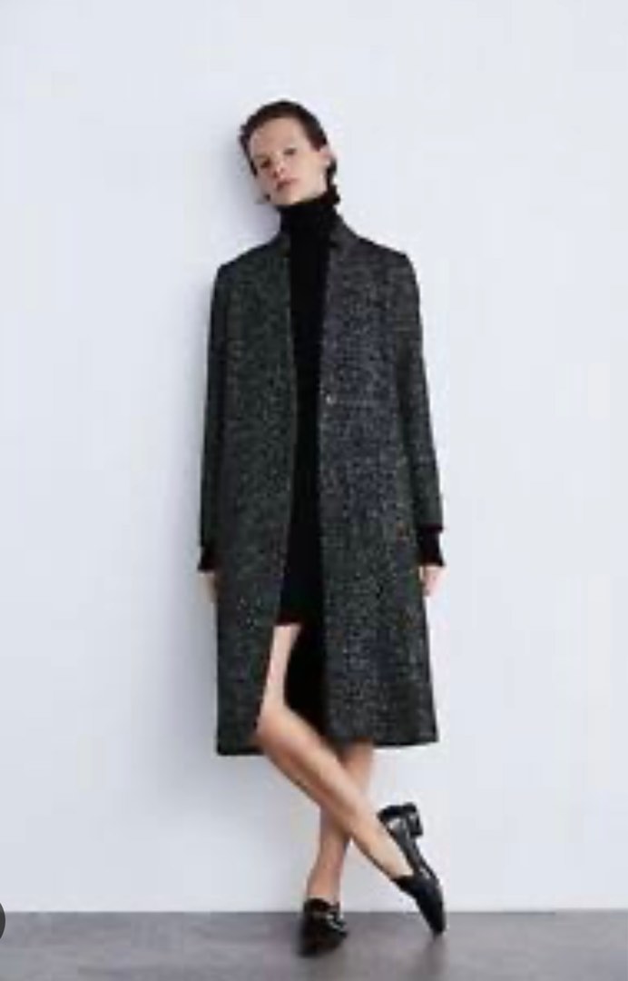 Zara Herringbone Coat on Carousell