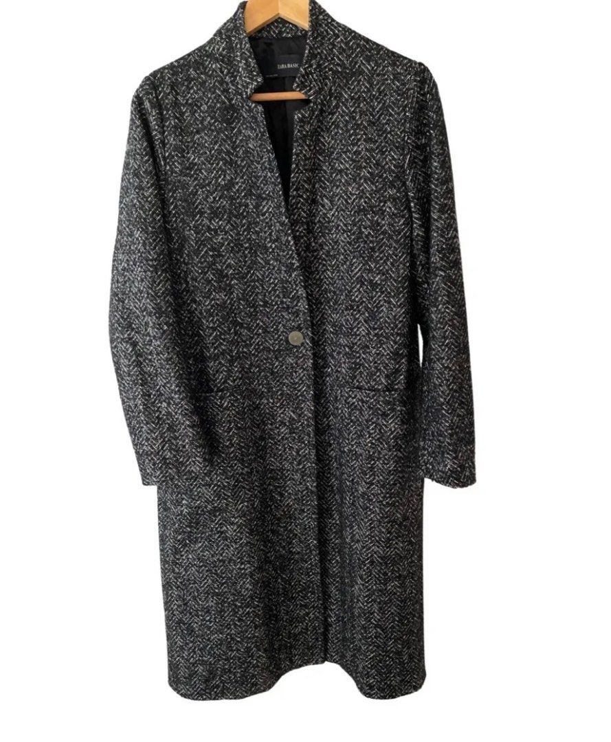Herringbone online coat zara