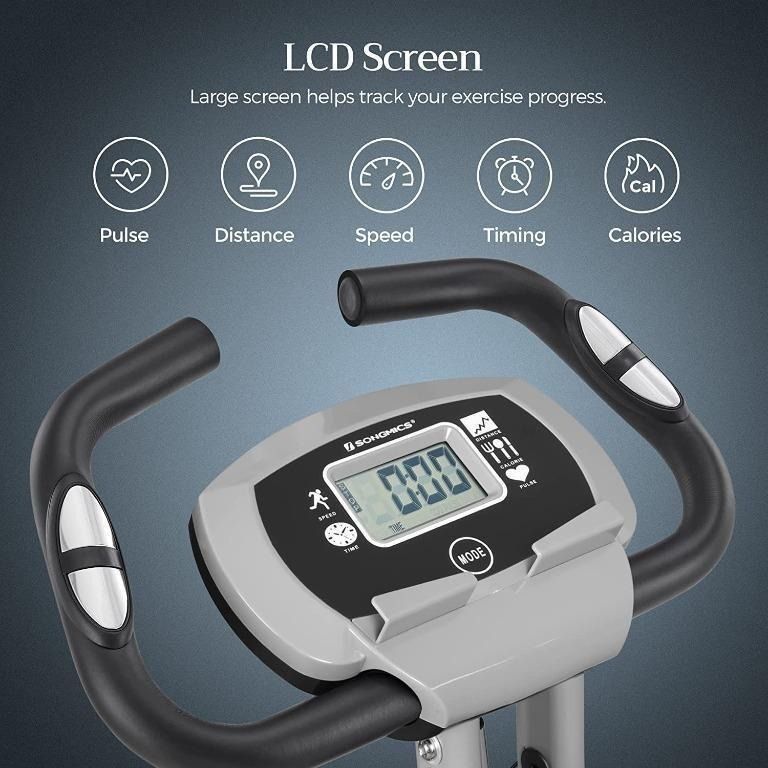 (118) SONGMICS Exercise Bike, Fitness Bicycle, Foldable Indoor Trainer