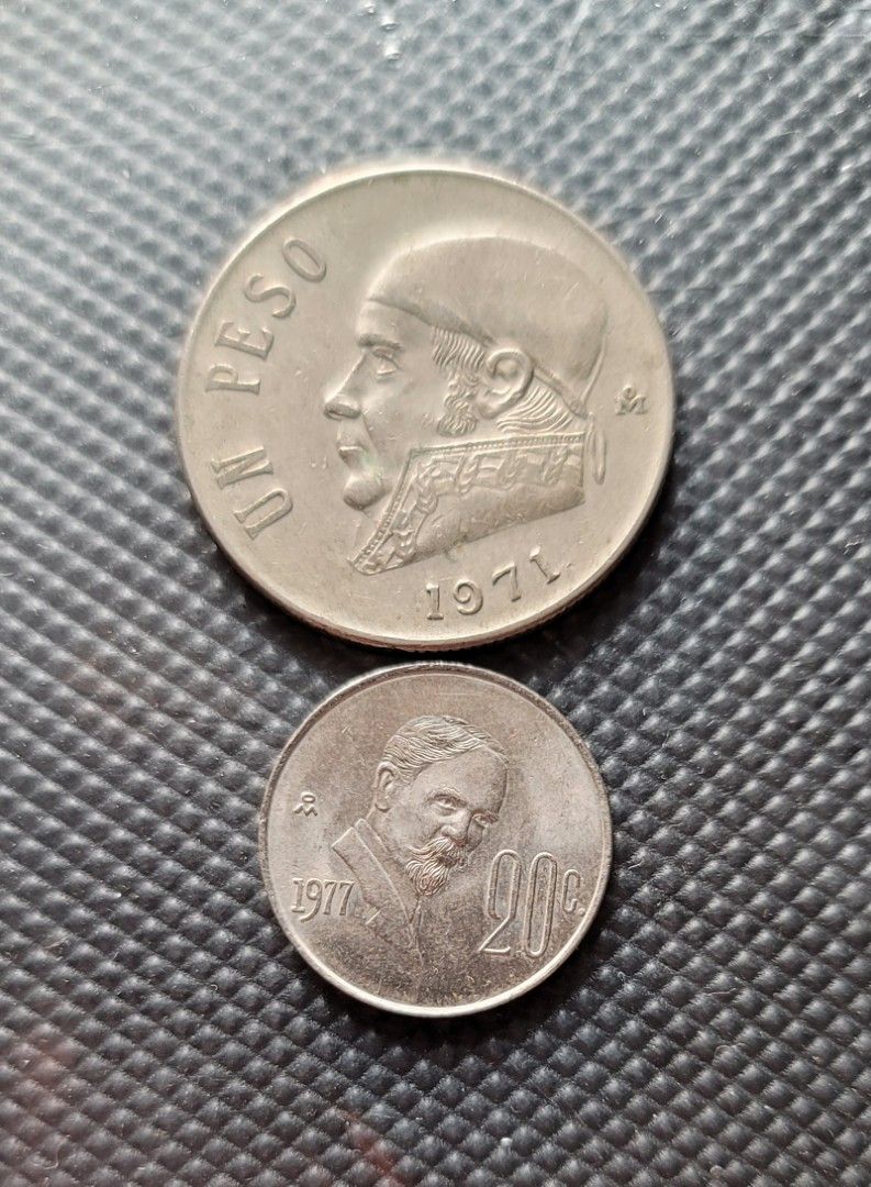 墨西哥幣1元及20¢, 書籍、休閒與玩具, 收藏、紀念品, 錢幣、紙鈔在旋轉拍賣