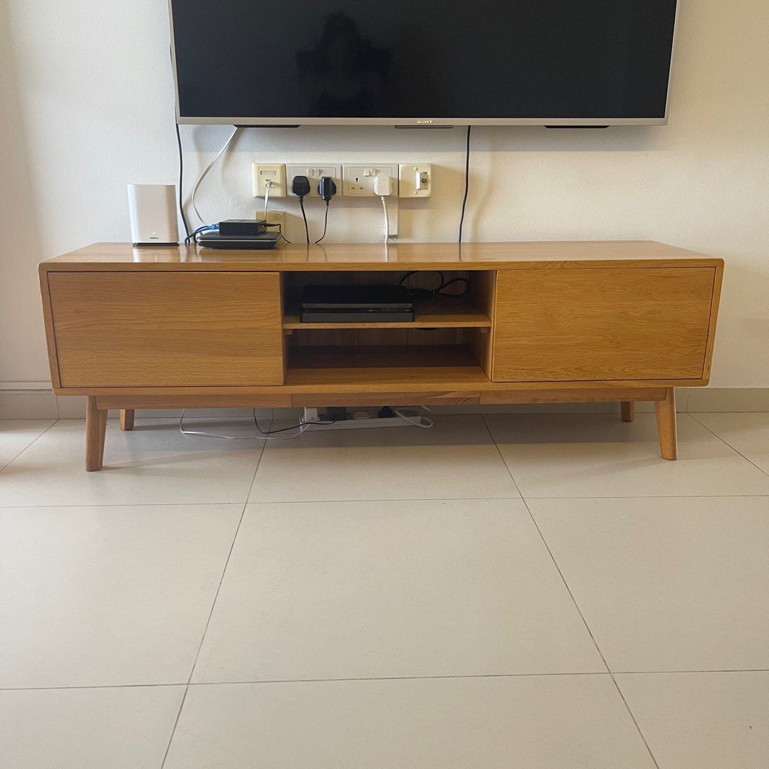 150cm Solid Oak TV Console, Furniture & Home Living, Furniture, TV