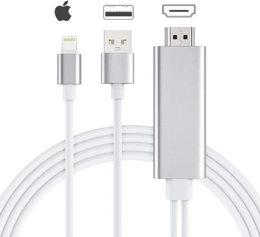1838) HDMI Cable for iPhone ipad, 5.9ft Lightning to TV HDMI Cable for