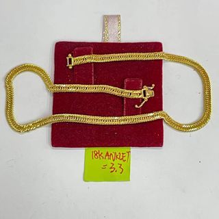 18K Saudi Gold triple lock anklet