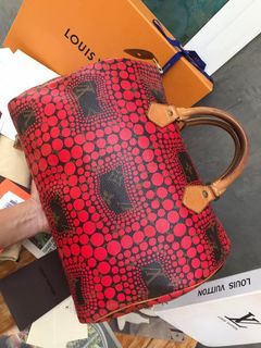 Louis Vuitton Red Vernis Dot Leather Yayoi Kusama Lockit Vertical