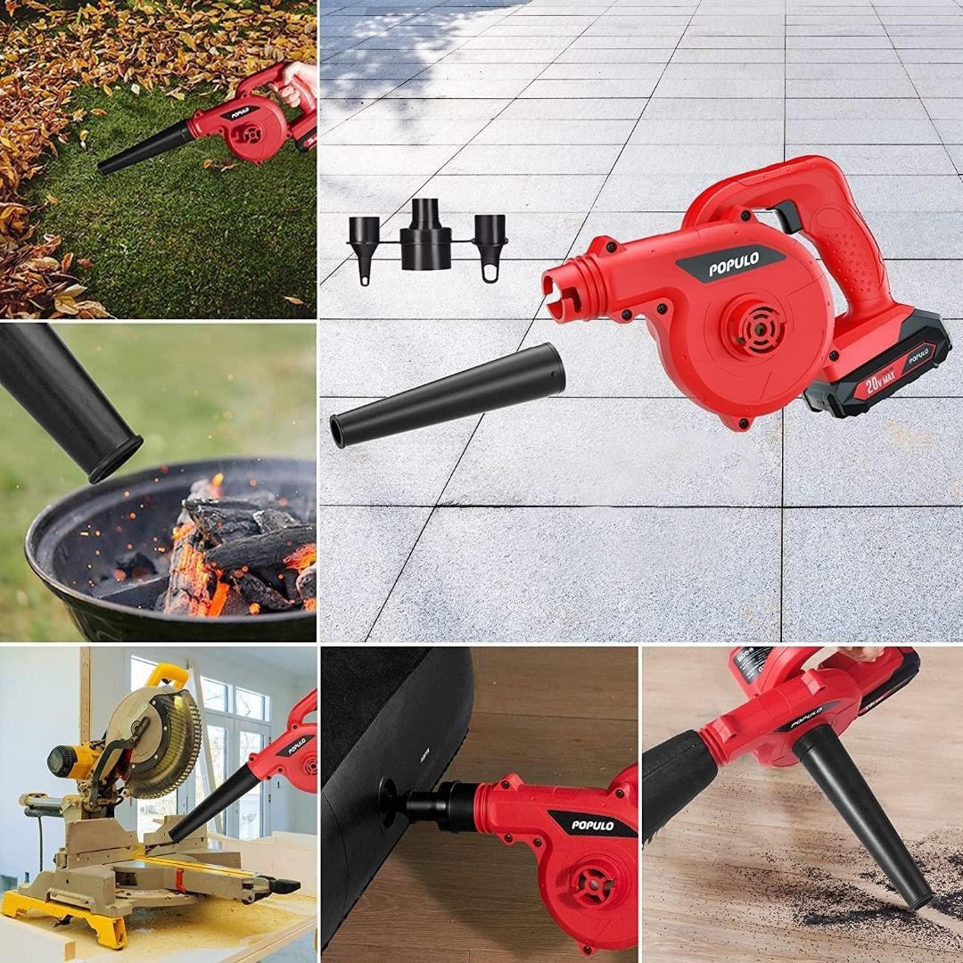 20V Compact Electric Blower Kit, POPULO 150mph Wind Speed for Cleaning ...