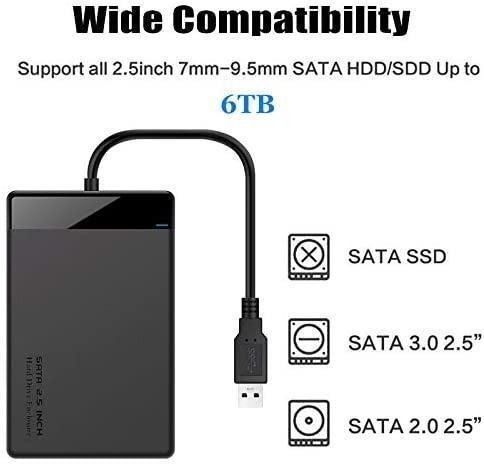 2.5 Inch HDD Enclosure SATA 3.0 To USB 3.0 5 Gbps 6TB Support UASP