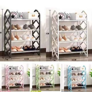 4layer shoes rack stainless steel Stackable shoe rack organizer
Black
