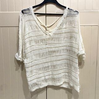米白色比基尼罩衫