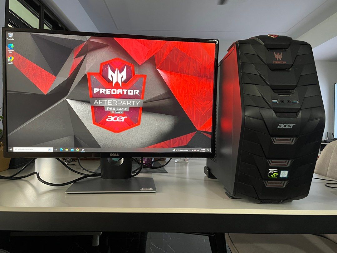 ACER Predator G3710 Gaming Desktop Computer PC Set with Free DELL 27" inch Monitor CPU