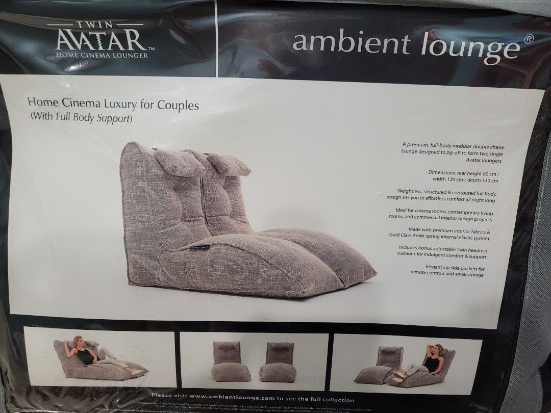 Ambient Lounge Home Cinema Luxury for Couple Titanium Weave Furniture Home Living Furniture Sofas on Carousell