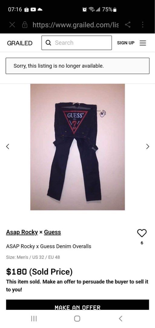 Asap rocky guess overalls sales